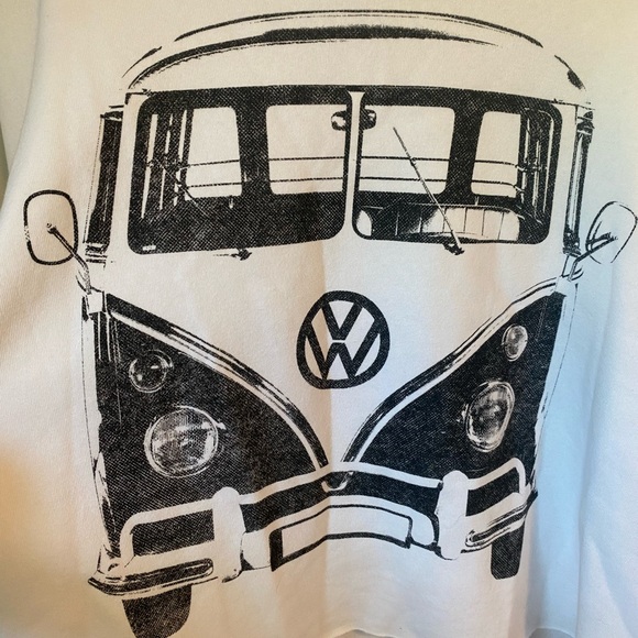 Volkswagen Black & White Mini Bus Graphic Crew Neck Top - Picture 2 of 5